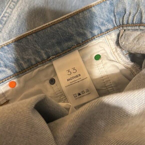 Mother The Fun Dip Puddle Slice Distressed Jeans size 12 - Picture 9 of 10